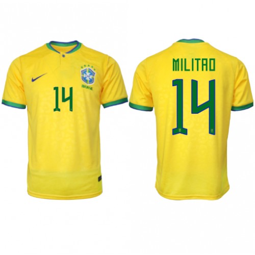 Brasil Eder Militao #14 Hjemmedrakt VM 2022 Kortermet Brasil Eder Militao #14 Hjemmedrakt VM 2022 Kortermet